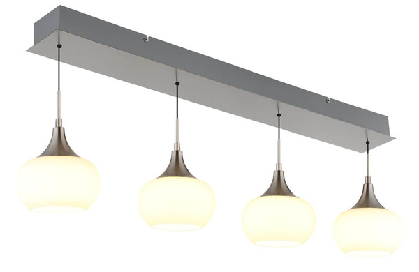 Globo LED Pendelleuchte Lui 32W warmweiss Nickel matt Metall Glas 150x90cm