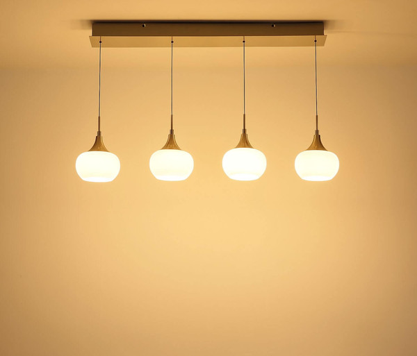 Globo LED Pendelleuchte Lui 32W warmweiss Nickel matt Metall Glas 150x90cm