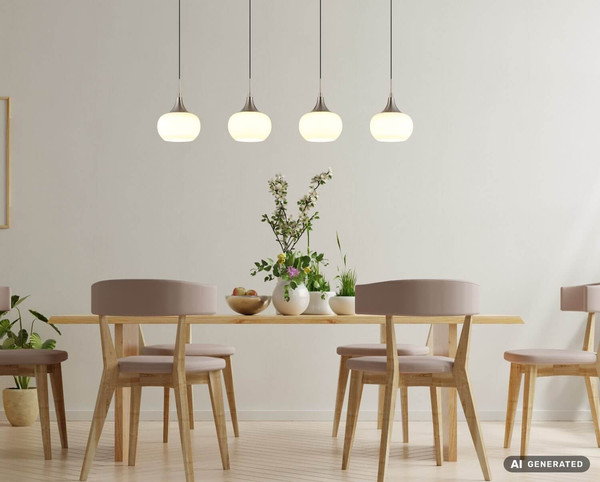 Globo LED Pendelleuchte Lui 32W warmweiss Nickel matt Metall Glas 150x90cm