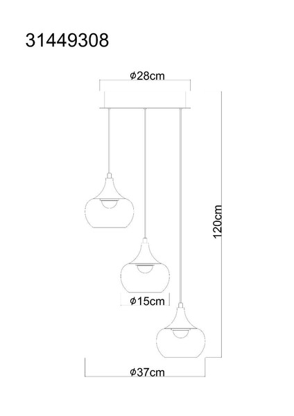 Globo LED Pendelleuchte Lui 24W warmweiss Schwarz matt rauchfarben Metall Glas Ø37cm
