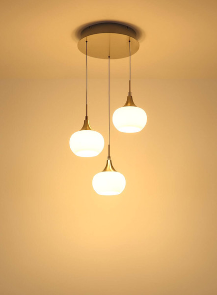 Globo LED Pendelleuchte Lui 24W warmweiss Nickel matt Metall Glas Ø37cm