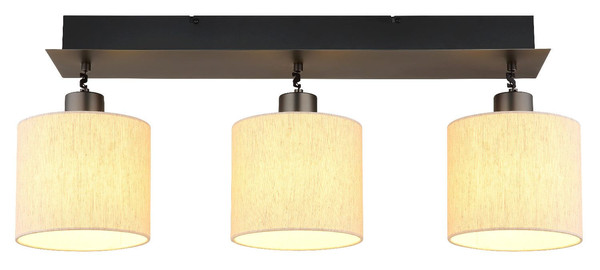Globo LED Pendelleuchte Thea 24W warmweiss Schwarz-chrom matt cremefarben Metall Leinen 180x74cm