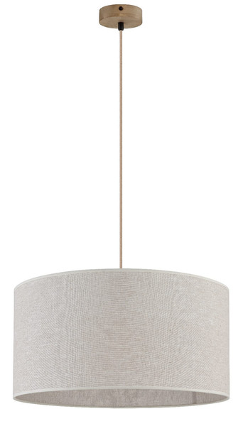 Globo Pendelleuchte Jule E27 Braun beige Holz Leinen Ø50cm