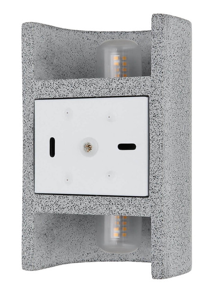 Globo Außenwandleuchte Ferguson 2-flammig G9 IP54 Weiß matt hellgrau Aluminium Druckguss Beton 19x11,5cm