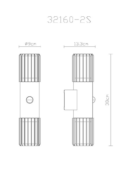 Globo Außenwandleuchte Mervin 2-flammig E27 Bewegungsmelder IP54 Anthrazit matt Aluminium 38x9cm