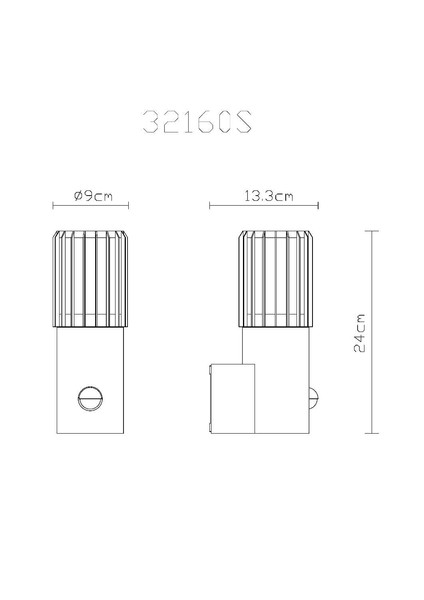 Globo Außenwandleuchte Mervin E27 Bewegungsmelder IP54 Anthrazit matt Aluminium 24x9cm