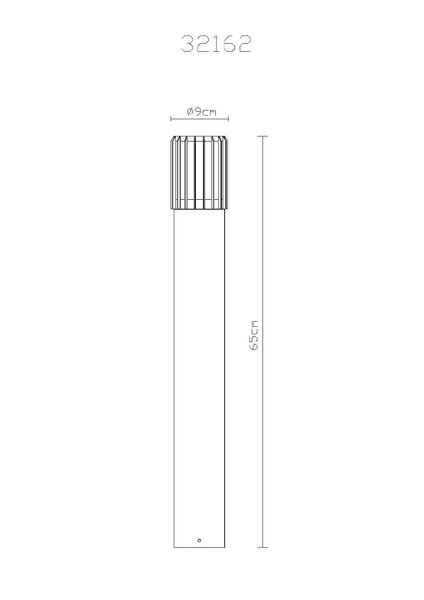 Globo Sockelleuchte Mervin E27 IP54 Anthrazit matt Aluminium 65cm