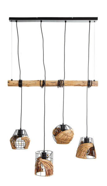 Globo Java E27 Hängeleuchte 4-fach 40W Schwarz, Metall 150cm 32740408