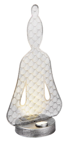 Globo Solarleuchte Metall Silberfarben, 1Xled LED Solarleuchte 0,06W IP44 Silberfarben Antik, Metall 36cm 33568