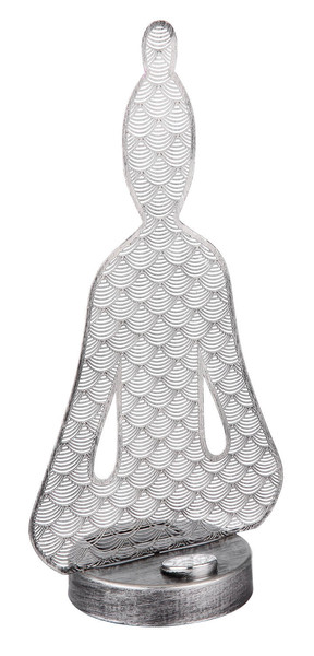 Globo Solarleuchte Metall Silberfarben, 1Xled LED Solarleuchte 0,06W IP44 Silberfarben Antik, Metall 36cm 33568