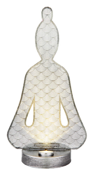 Globo Solarleuchte Metall Silberfarben, 1Xled LED Solarleuchte 0,06W IP44 Silberfarben Antik, Metall 36cm 33568