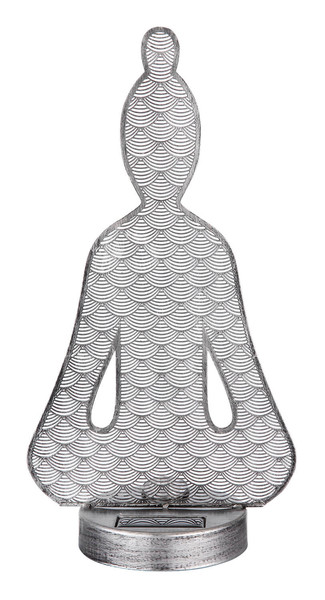 Globo Solarleuchte Metall Silberfarben, 1Xled LED Solarleuchte 0,06W IP44 Silberfarben Antik, Metall 36cm 33568