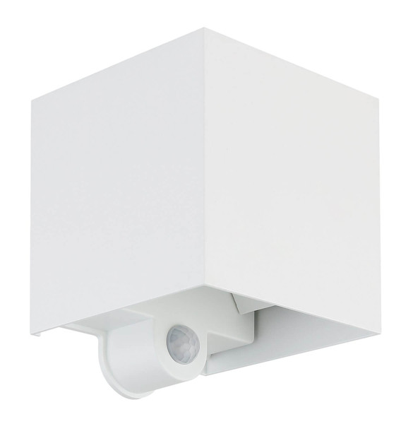 Globo LED Außenleuchte Veronika 2-flammig 2x 3W Bewegungsmelder IP54 warmweiss Weiß Aluminium Druckguss 12,5x10cm