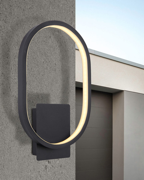 Globo Naggy LED Außenleuchte 11W Warmweiß IP44 Schwarz Matt, Metall 32cm 34321