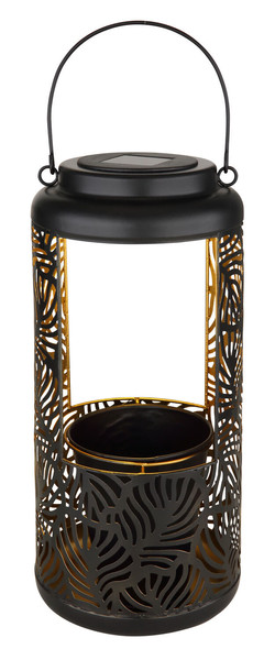 Globo Solarleuchte Metall Schwarz, 1Xled LED Solarleuchte 0,06W IP44 Schwarz Matt, Metall Ø15cm 36229