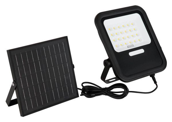 Globo LED Solarleuchte Gridon 6,5W dimmbar Fernbedienung Akku IP65 warmweiss Schwarz matt Glas 25x24cm