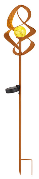 Globo Solarleuchte Metall Rostfarben, 1Xled LED Solarleuchte 0,06W IP44 Rostfarben, Metall 90cm 36531