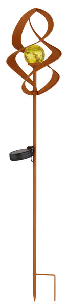 Globo Solarleuchte Metall Rostfarben, 1Xled LED Solarleuchte 0,06W IP44 Rostfarben, Metall 90cm 36531