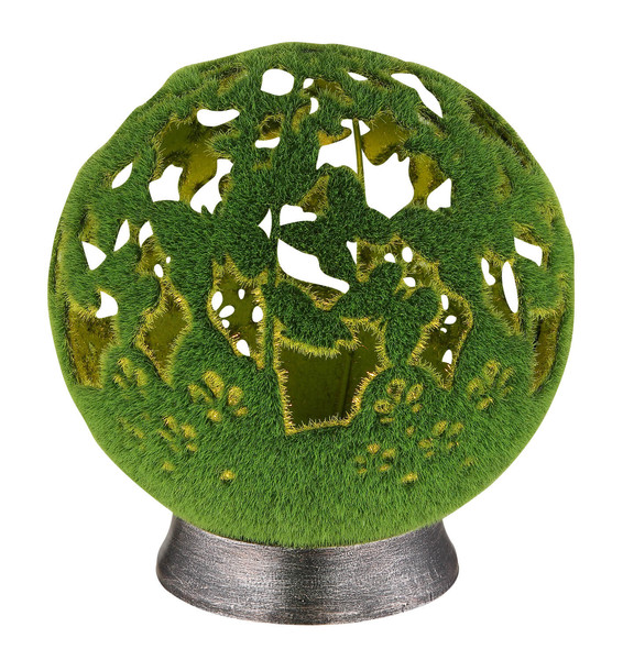 Globo Solarleuchte Metall Silbergrau, 1Xled LED Solarleuchte 0,06W IP44 Silbergrau, Metall Ø20cm 36746