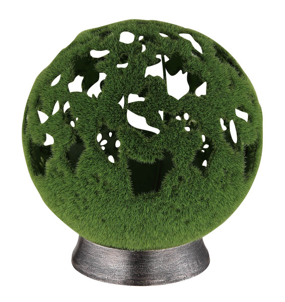 Globo Solarleuchte Metall Silbergrau, 1Xled LED Solarleuchte 0,06W IP44 Silbergrau, Metall Ø20cm 36746