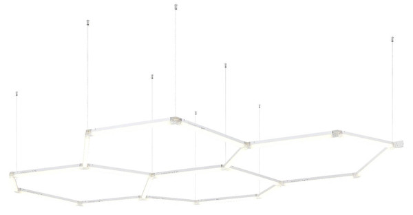 Globo LED Deckenleuchte Honeycomb 123,5W neutralweiss Weiß 248x174cm
