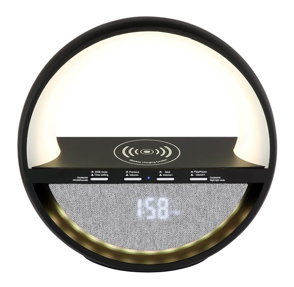Globo LED Tischleuchte Soundra RGB LED 3,5W dimmbar Akku Schwarz matt 20x18cm