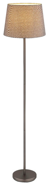 Globo Stehleuchte Joris E27 Schwarz-chrom grau Metall Textil 151cm