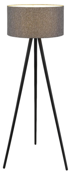 Globo Stehleuchte Stabilo E27 Schwarz matt anthrazit Holz Textil 148cm