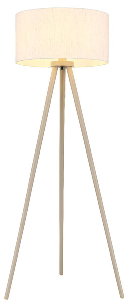 Globo Stehleuchte Stabilo E27 Sandfarben matt naturfarben Holz 148cm
