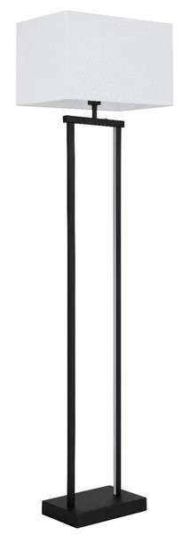 Globo Stehleuchte Sydney E27 + LED 25W dimmbar warmweiss Schwarz matt weiß Metall Textil 153cm