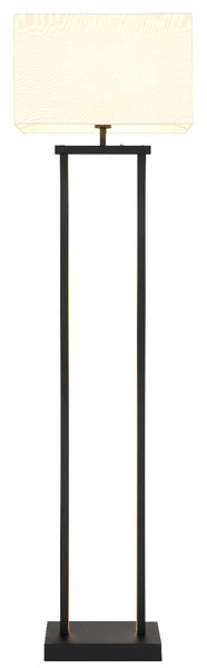 Globo Stehleuchte Sydney E27 + LED 25W dimmbar warmweiss Schwarz matt weiß Metall Textil 153cm