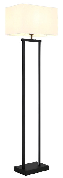 Globo Stehleuchte Sydney E27 + LED 25W dimmbar warmweiss Schwarz matt weiß Metall Textil 153cm