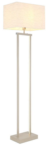 Globo Stehleuchte Sydney E27 + LED 25W dimmbar warmweiss Sandfarben matt naturfarben Metall Leinen 153cm