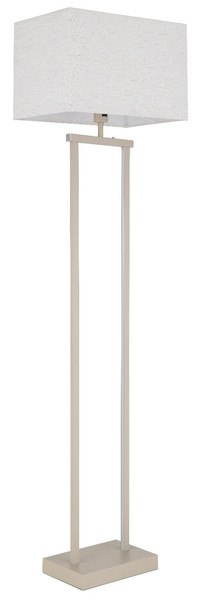 Globo Stehleuchte Sydney E27 + LED 25W dimmbar warmweiss Sandfarben matt naturfarben Metall Leinen 153cm