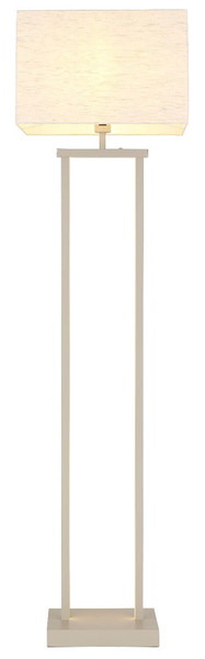 Globo Stehleuchte Sydney E27 + LED 25W dimmbar warmweiss Sandfarben matt naturfarben Metall Leinen 153cm