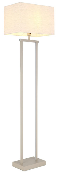 Globo Stehleuchte Sydney E27 + LED 25W dimmbar warmweiss Sandfarben matt naturfarben Metall Leinen 153cm