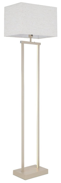 Globo Stehleuchte Sydney E27 + LED 25W dimmbar warmweiss Sandfarben matt naturfarben Metall Leinen 153cm