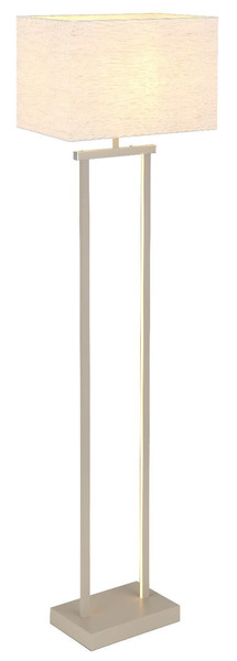 Globo Stehleuchte Sydney E27 + LED 25W dimmbar warmweiss Sandfarben matt naturfarben Metall Leinen 153cm