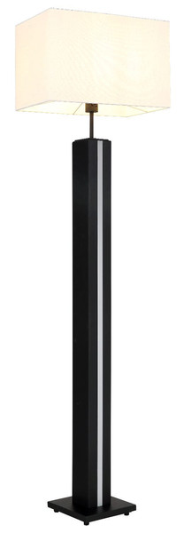 Globo Stehleuchte Forest E27 + LED 17W dimmbar warmweiss Holzoptik dunkel weiß MDF Textil 150cm