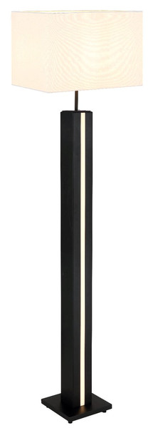 Globo Stehleuchte Forest E27 + LED 17W dimmbar warmweiss Holzoptik dunkel weiß MDF Textil 150cm