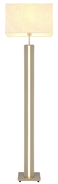 Globo Stehleuchte Forest E27 + LED 17W dimmbar warmweiss Sandfarben matt naturfarben MDF Leinen 150cm
