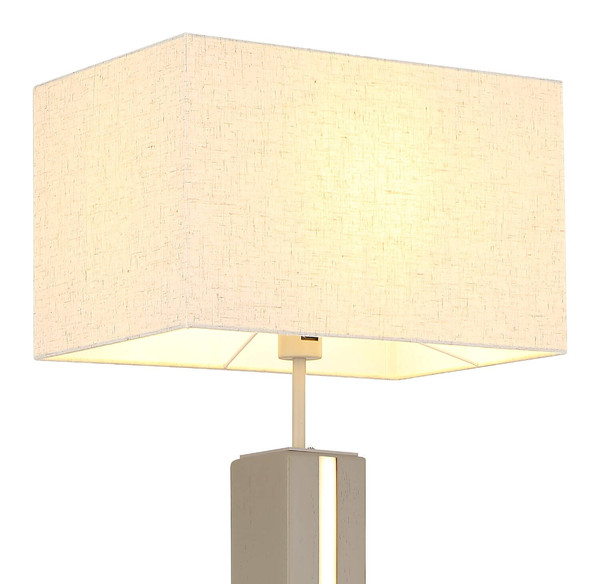 Globo Stehleuchte Forest E27 + LED 17W dimmbar warmweiss Sandfarben matt naturfarben MDF Leinen 150cm