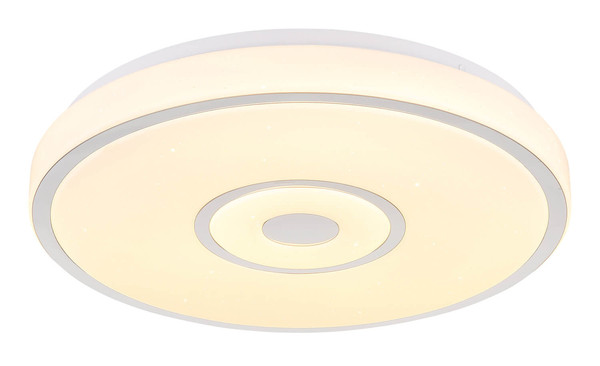 Globo Astania LED Deckenleuchte 24W Warmweiß Weiß, Metall Sparkle-Dekor Ø38cm 41264