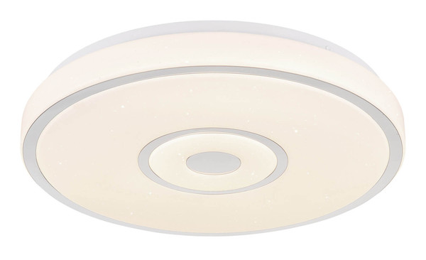 Globo Astania LED Deckenleuchte 24W Neutralweiß Weiß, Metall Sparkle-Dekor Ø38cm 41264K