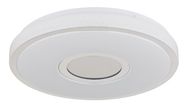 Globo Astania LED Deckenleuchte 24W Warmweiß Weiß, Metall Sparkle-Dekor Memoryfunktion Ø38cm 41264T