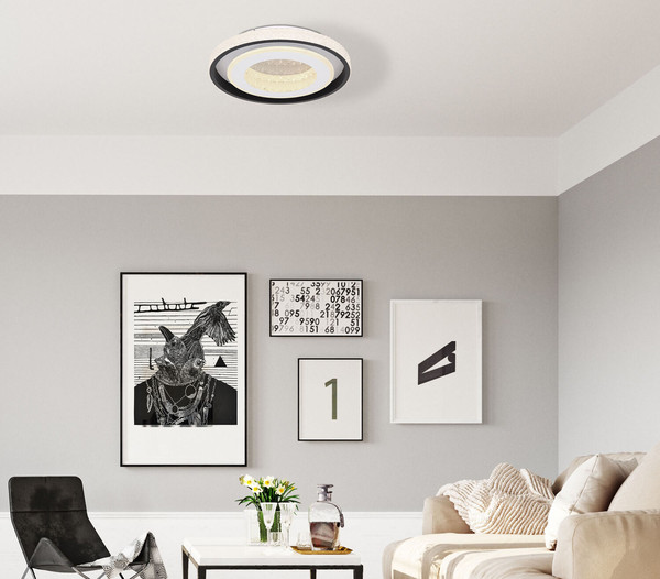 Globo Lucky LED Deckenleuchte 52W CCT Weiß, Metall Fernbedienung Nachtlicht Memoryfunktion Ø50cm 41290-52