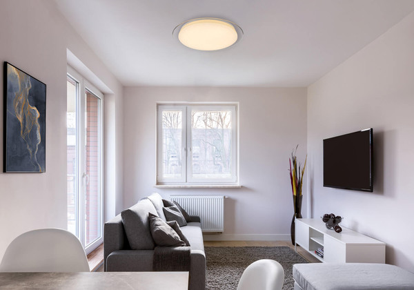 Globo Optima LED Deckenleuchte 30W CCT Weiß, Metall Fernbedienung Nachtlicht Memoryfunktion 7cm 41310-30