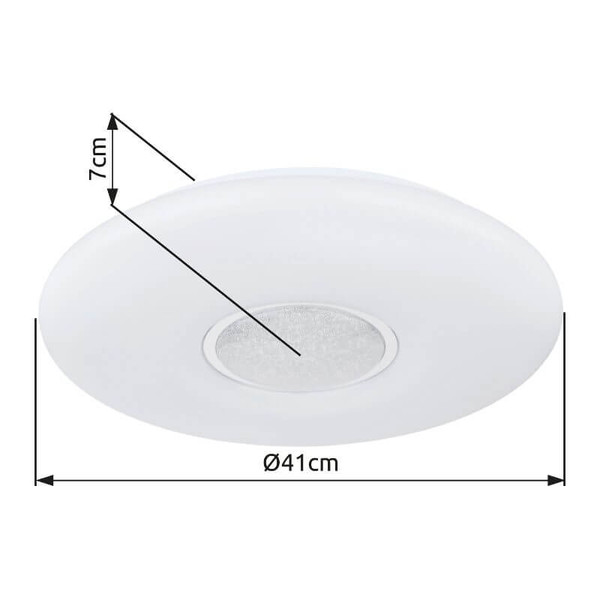 Globo LED Deckenleuchte Sully 24W dimmbar Fernbedienung CCT warm-/tageslichtweiss Weiß Metall Ø41cm