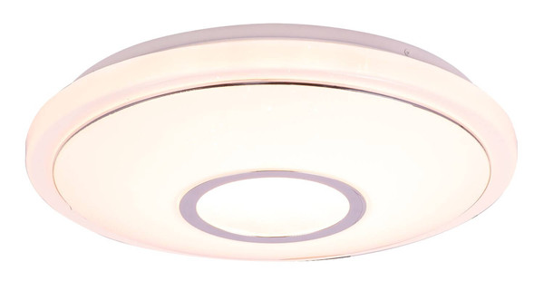 Globo LED Deckenleuchte Connor 16W dimmbar Fernbedienung CCT warm-/tageslichtweiss Weiß opal sparkle Metall Ø40cm