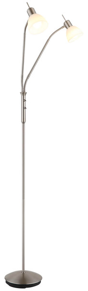 Globo Malte E14 Stehleuchte 2-fach 5W Warmweiß Nickel Matt, Metall Ø10cm 41490201